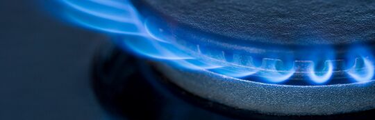 gas stove on