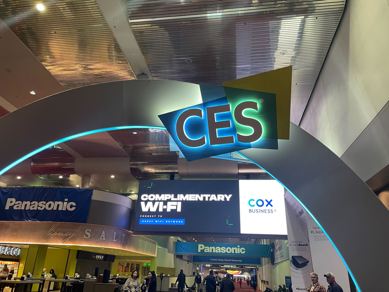 CES sign at Consumer Electronics Show 2023
