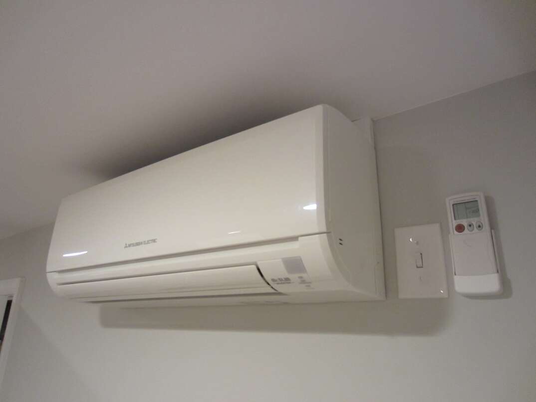 Mitsubishi Electric split HVAC unit with remote