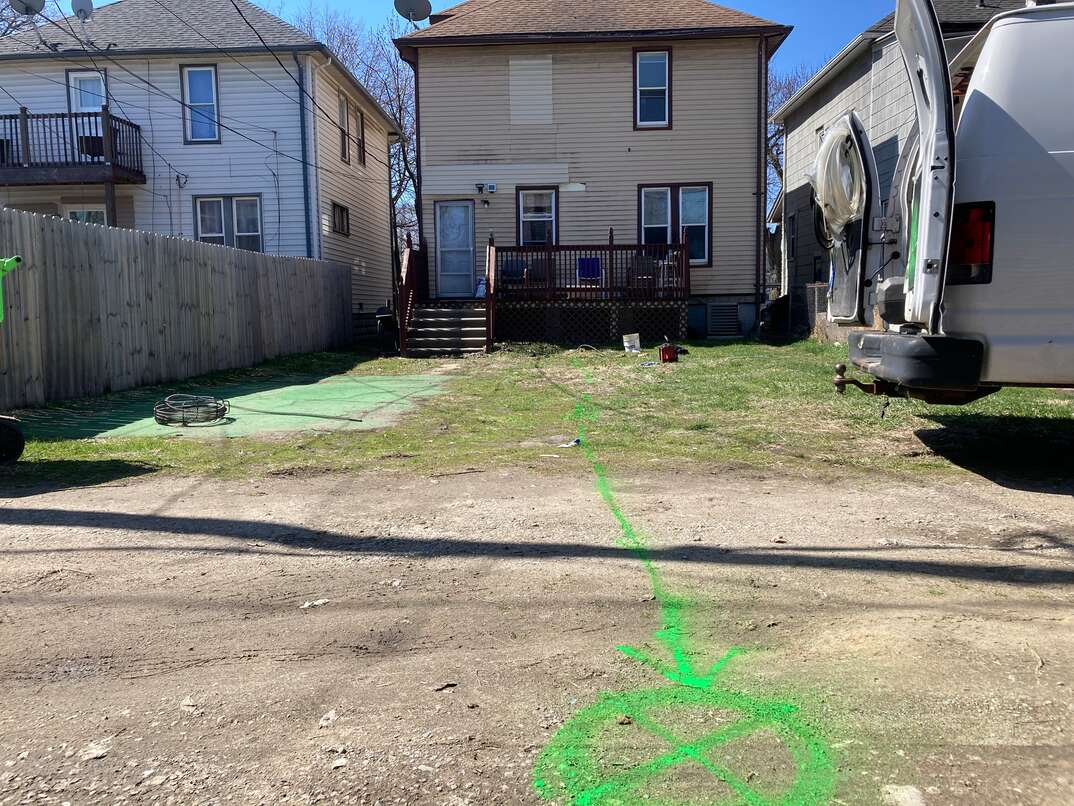 Critical case for a septic sewer line repair. Technician notes: exterior backup in main. Opened outside cleanout, snaked to 55' with multiple cutters, could to advance, pulled back clay. Tracked, marked, photos taken. Could not clear.