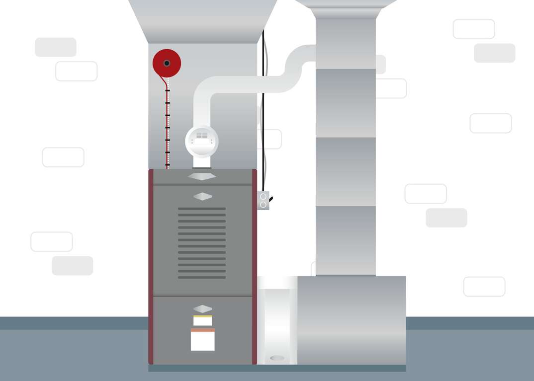 illustration of an oil furnace