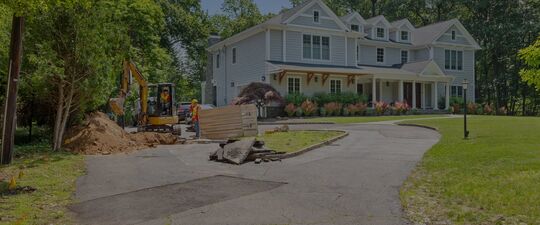 Large home with Water Service line being fixed.
