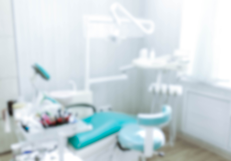 Blurred image of the dentist office, medical background. Dentist cabinet.