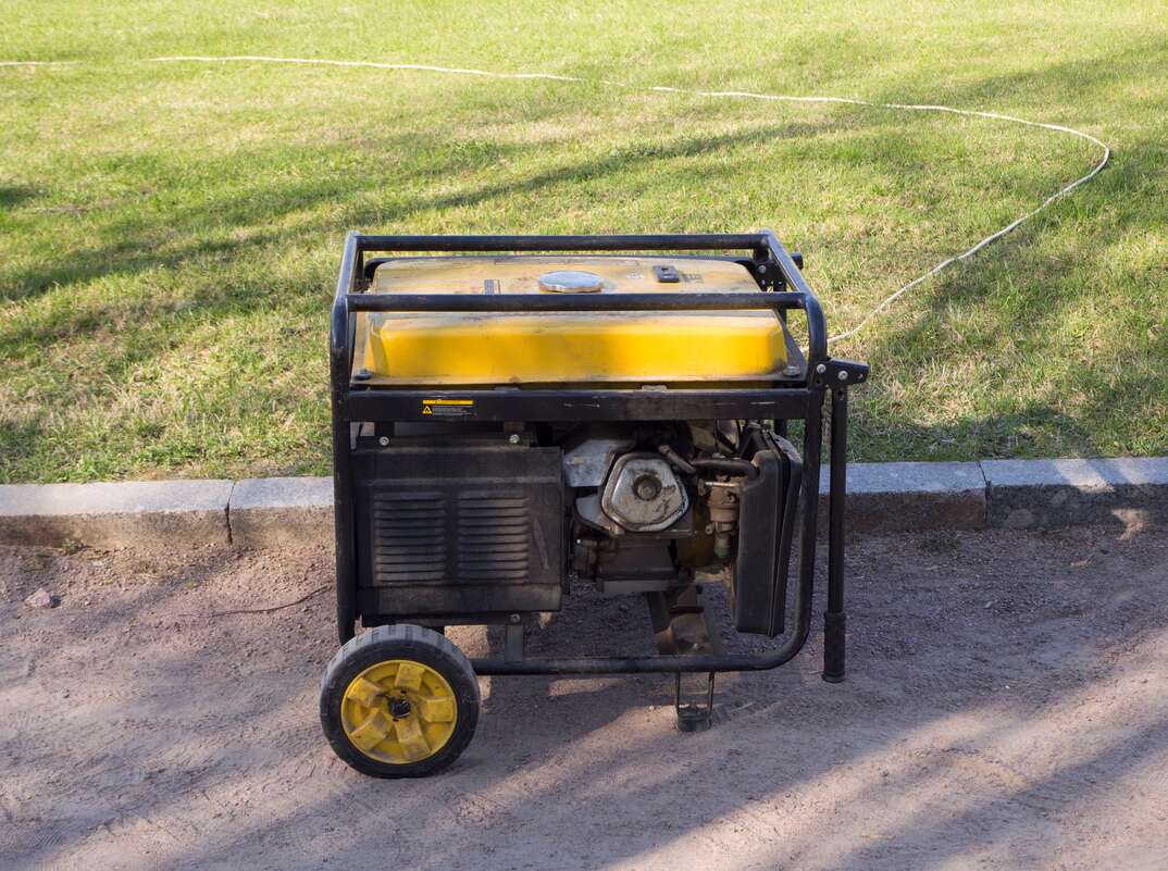 Portable  job site  diesel generator on the street