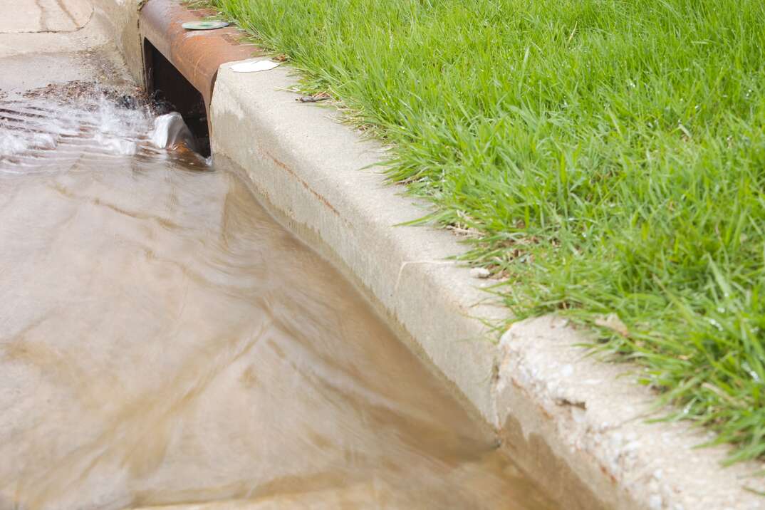 Water Flowing Down a Storm Drain