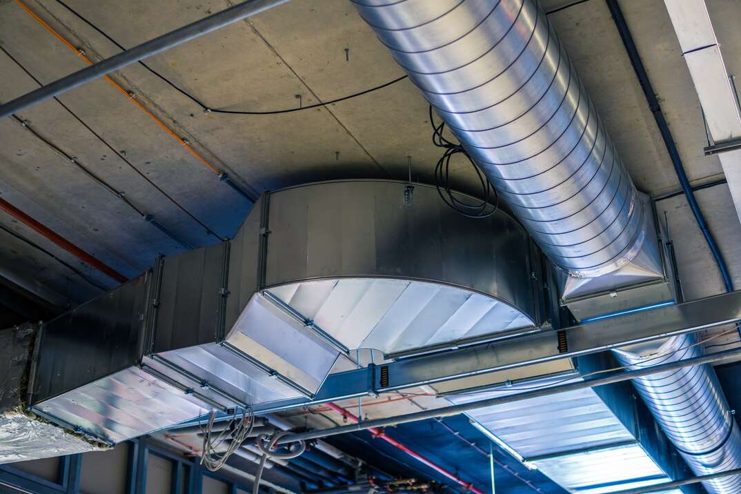 Pipes of HVAC system (heating ventilation and air conditioning).