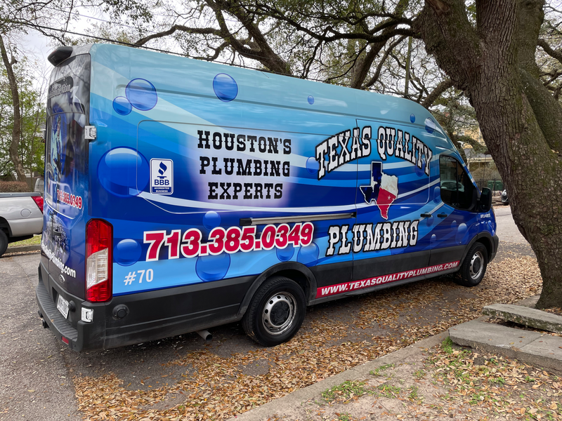 Texas Quality Plumbing van parked