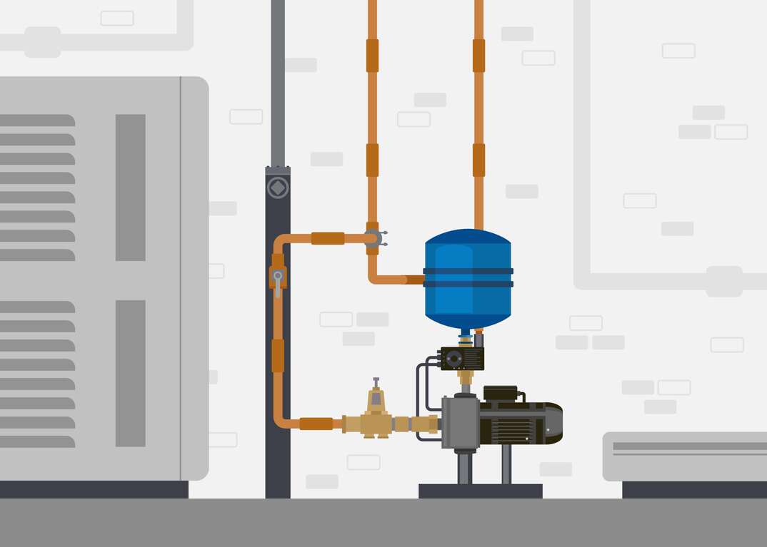 illustration of a water pressure booster pump