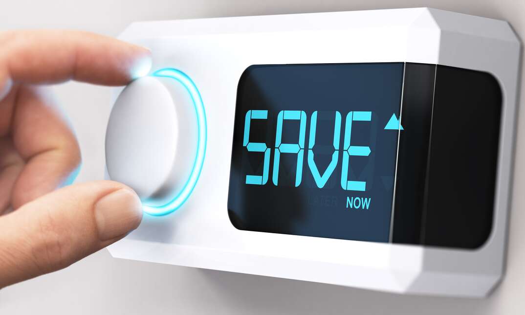 the word SAVE written on thermostat