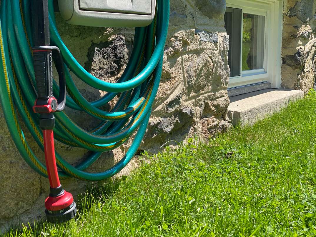 Details of exterior garden hose
