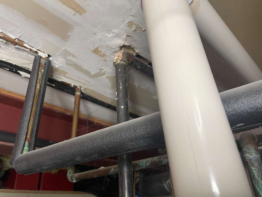 Insulated pipes in basement