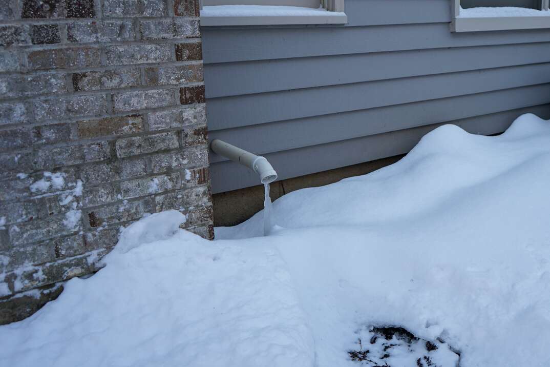hvac exhaust vent dripping with ice