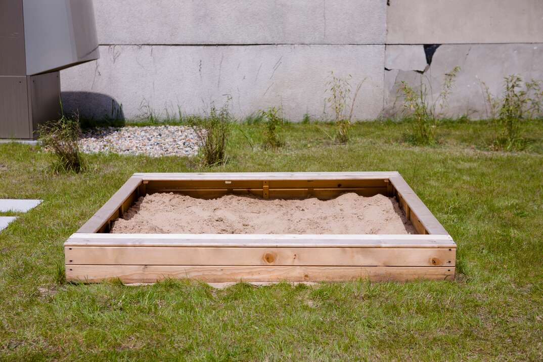 Sandbox in the playground for small children