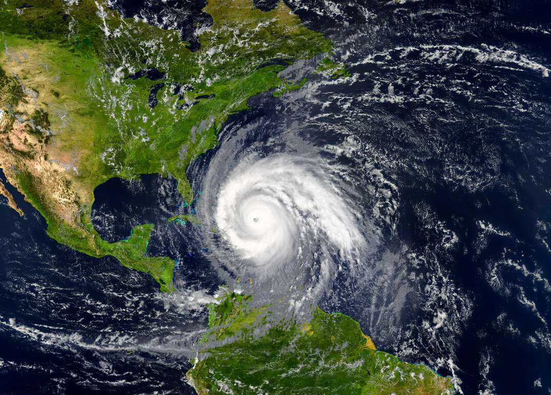 satellite  image of a hurricane