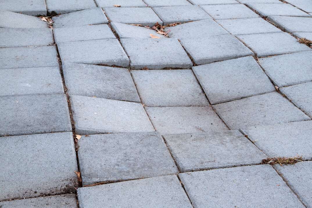 Sinking Sidewalk made of paver stones