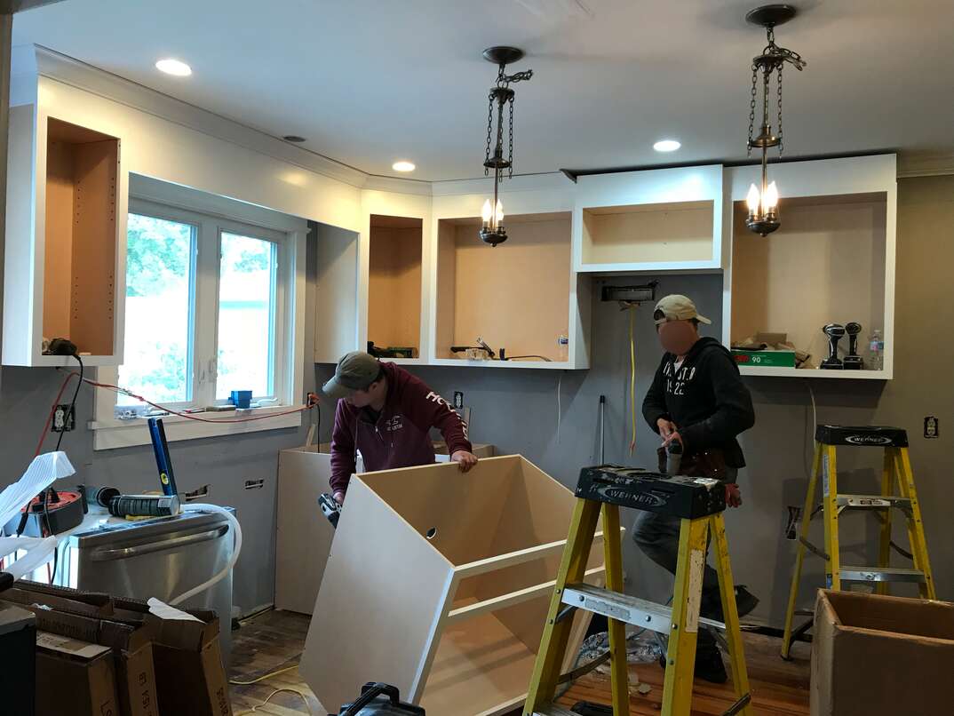 Kitchen renovation - cabinet and island installation