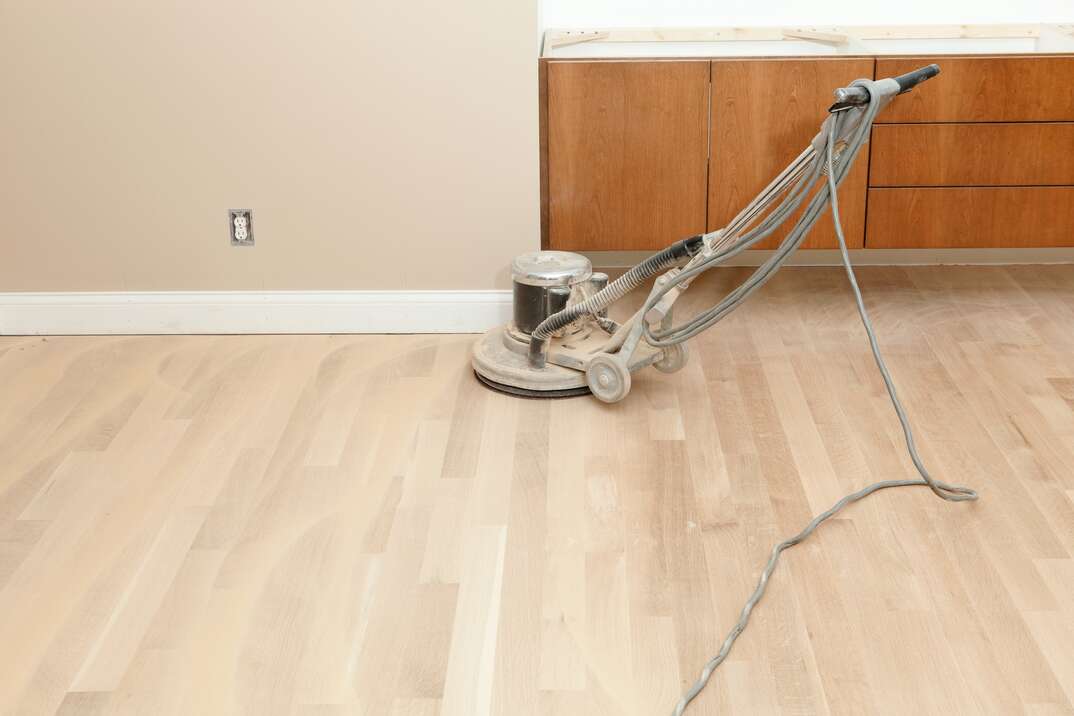 Rotary Sander on a New Hardwood Floor