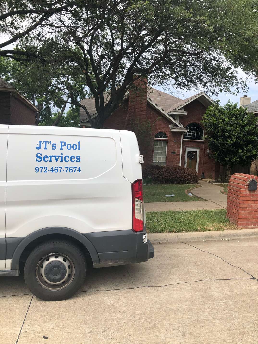 JT pool services van and equipment