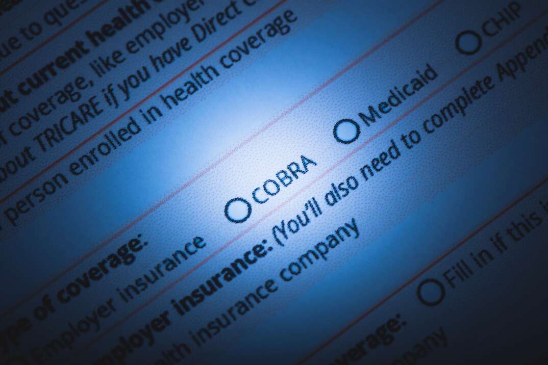 An insurance form shows check boxes for health coverage and the one for COBRA is highlighted, COBRA, health insurance, health, insurance, health coverage, health, coverage, medical insurance, medical, healthcare, insurance form, form, medical form