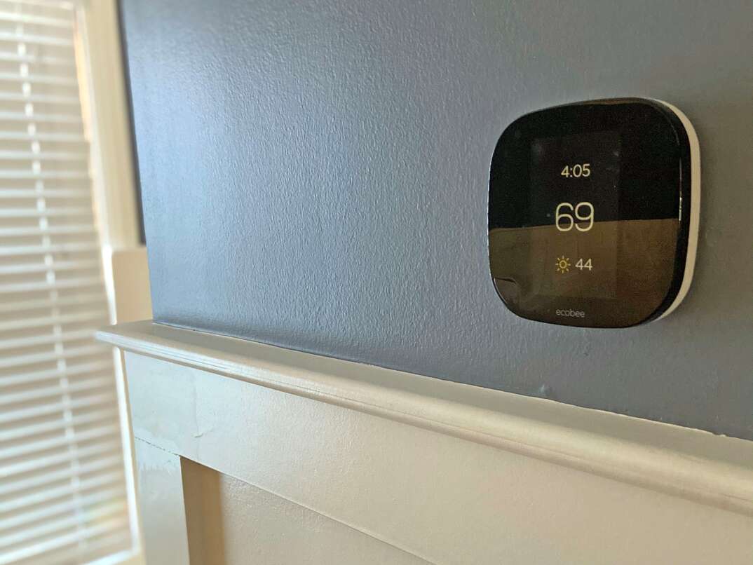EcoBee thermostat on modern wall