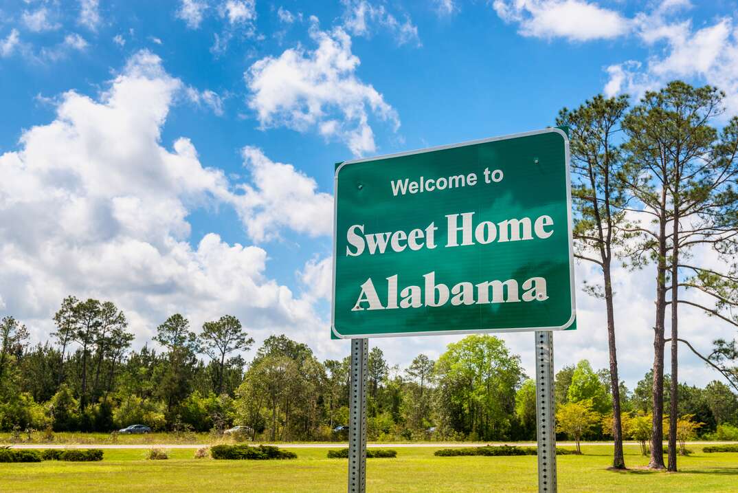 Welcome to Sweet Home Alabama Road Sign in Alabama USA