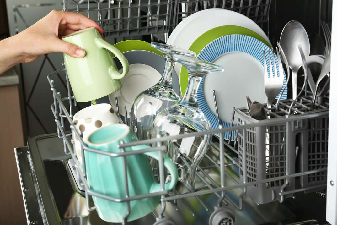 filling up dishwasher