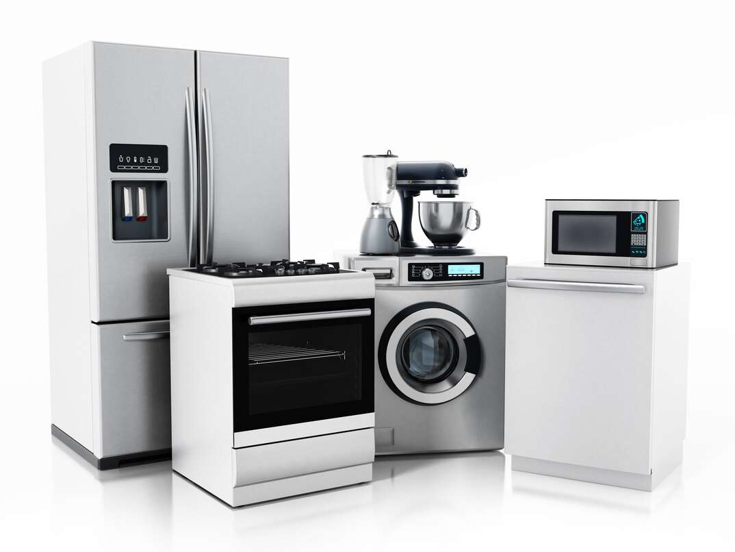 household appliances isolated on a white background
