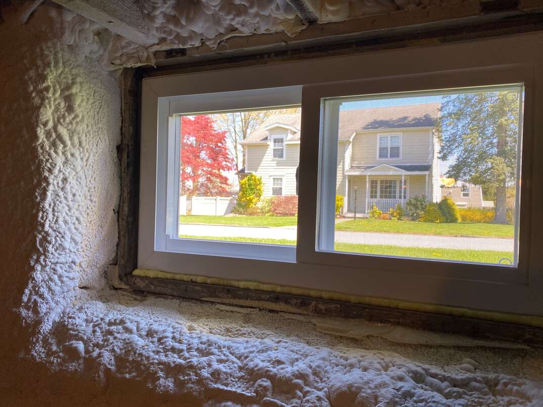 Spray foam insulation in basement