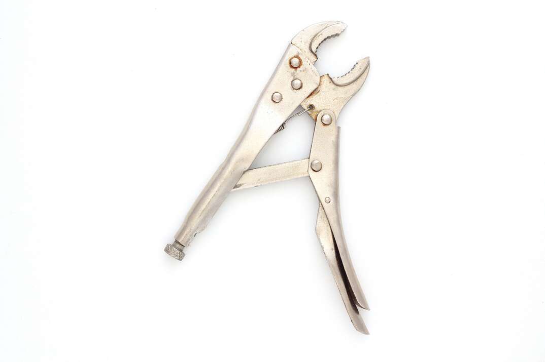 Straight mouth locking pliers, isolated on a white background