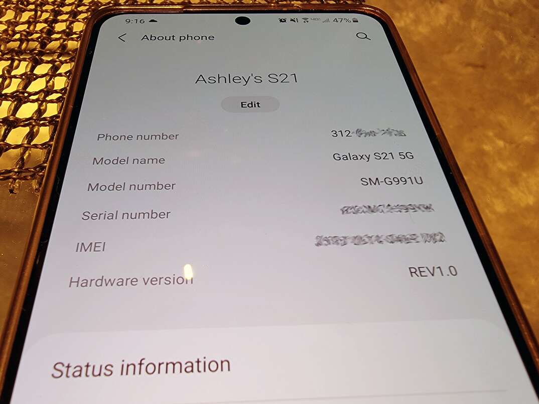 photo of a personal Samsung phone running an Android operating system