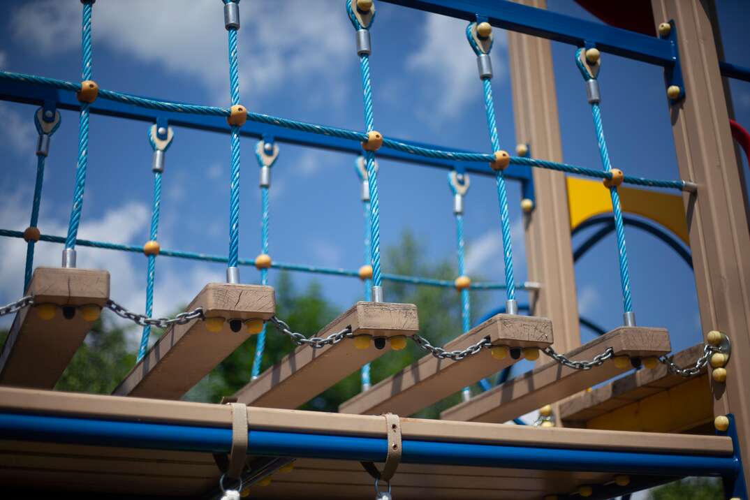 Rope ladder on the playground 