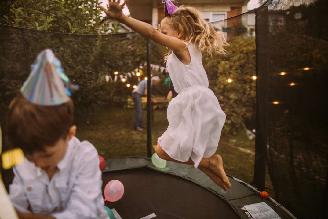 Birthday party on a trampoline