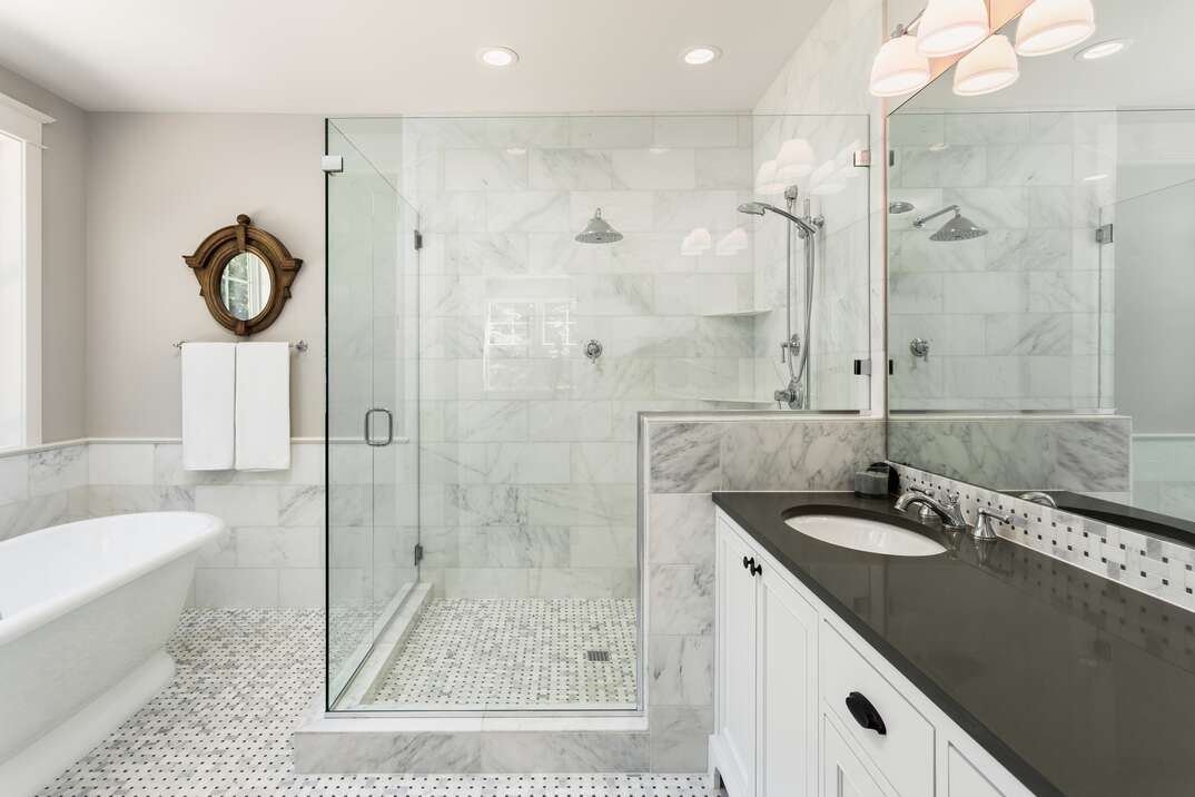 luxury bathroom and shower door