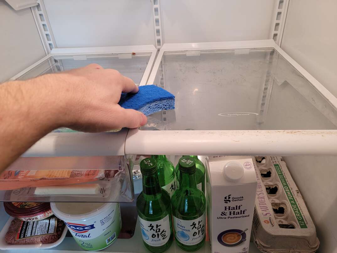 cleaning the refrigerator