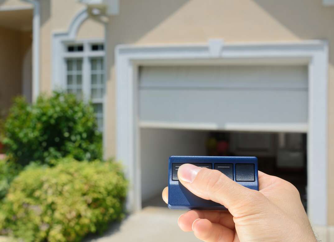 Person using garage door opener