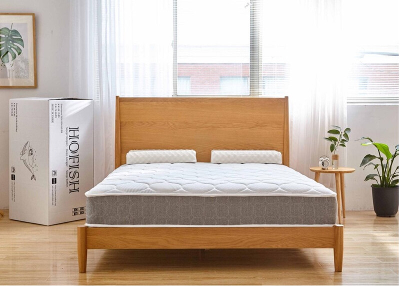 bed with clean mattress
