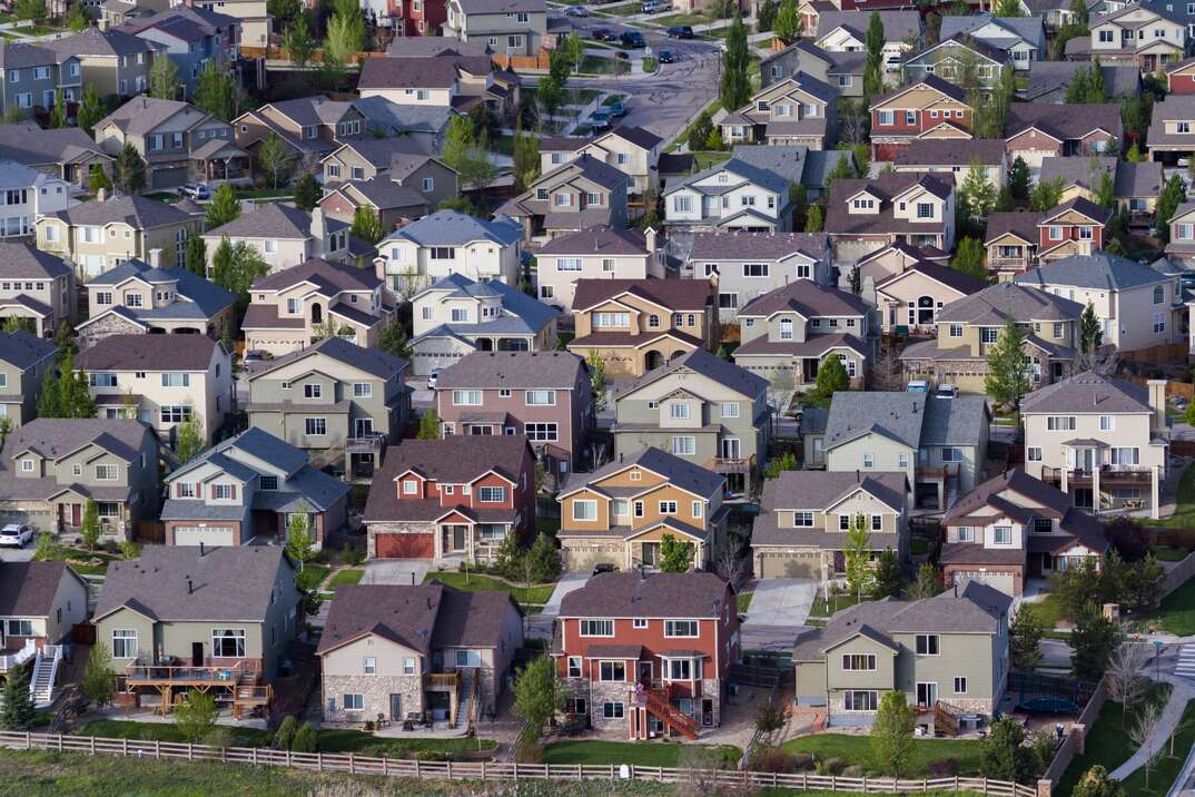 dense neighborhood with many houses