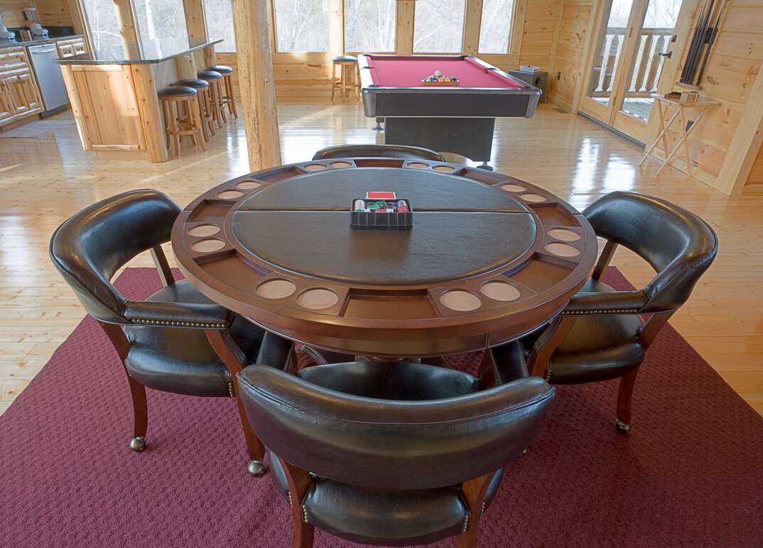 Card table in the game room