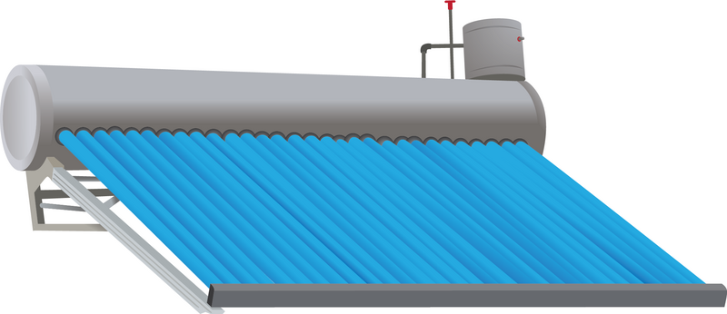 illustration of a solar water heater on a white background