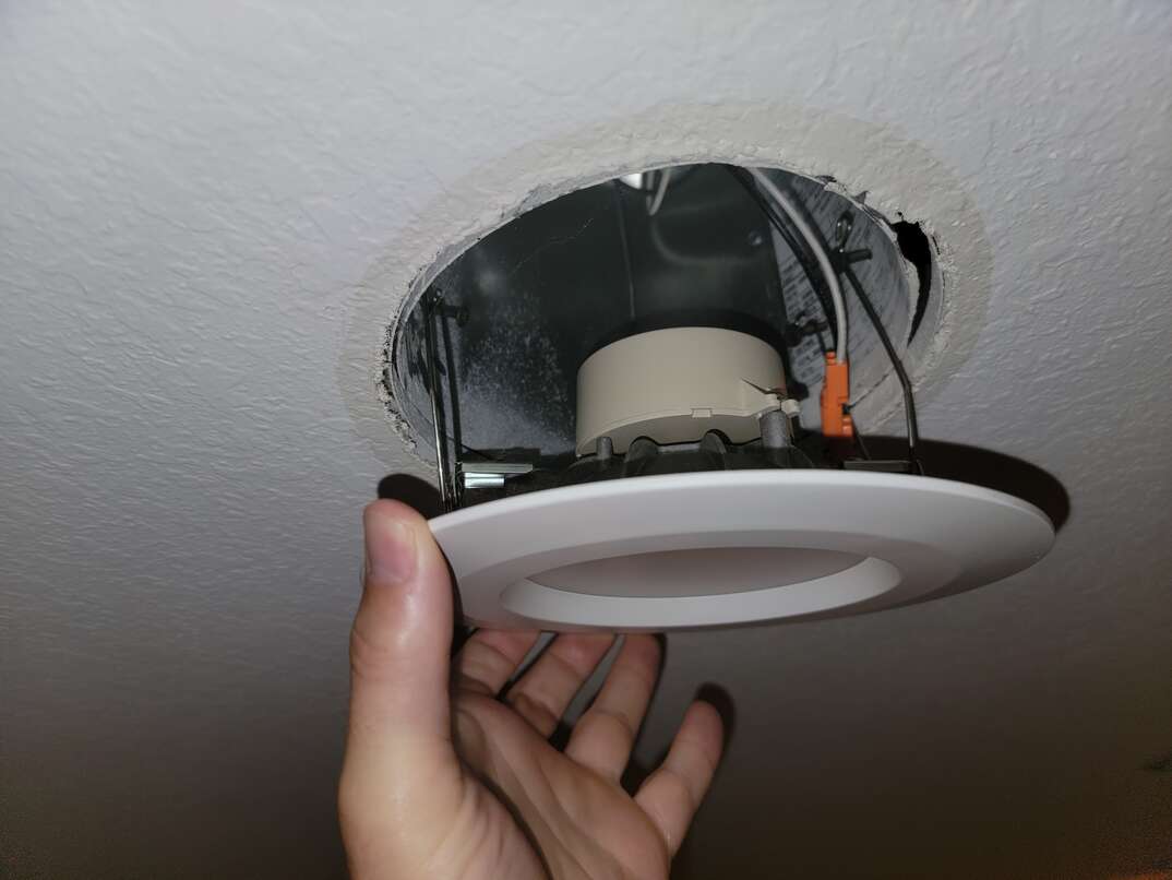 Installing recessed ceiling light