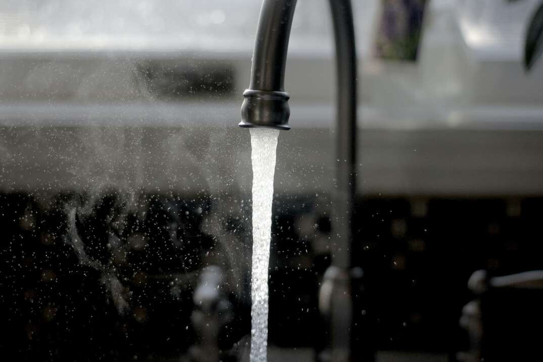 running water from a faucet