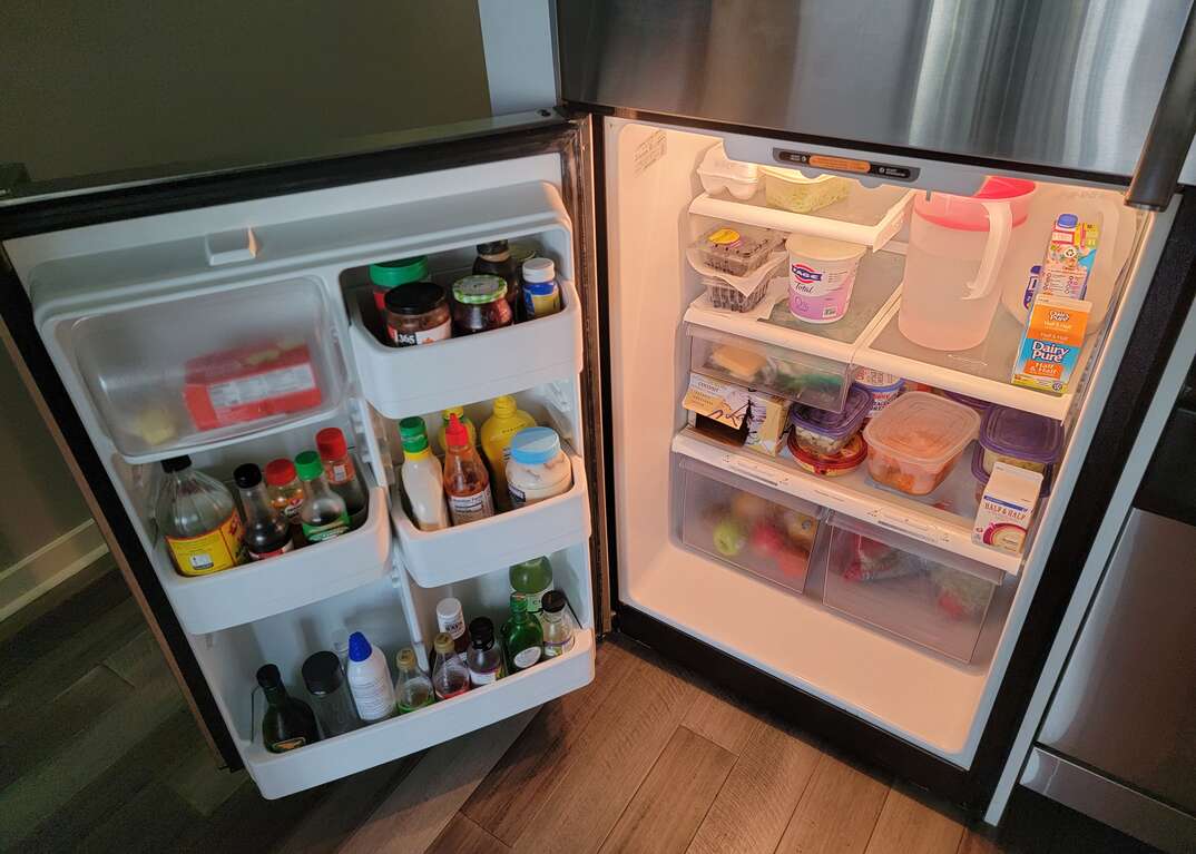 Open refrigerator door