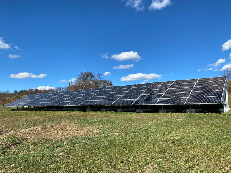 solar panel in backyard