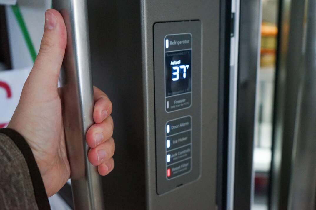 and fridge controls, opening the fridge