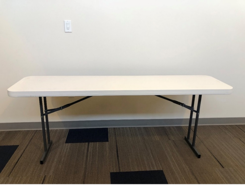 6-foot folding table open