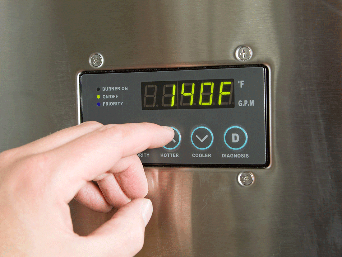 changing the temperature on a tankless water heater