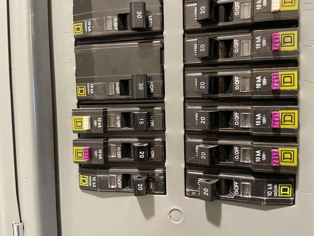 electrical circuit panel with switches