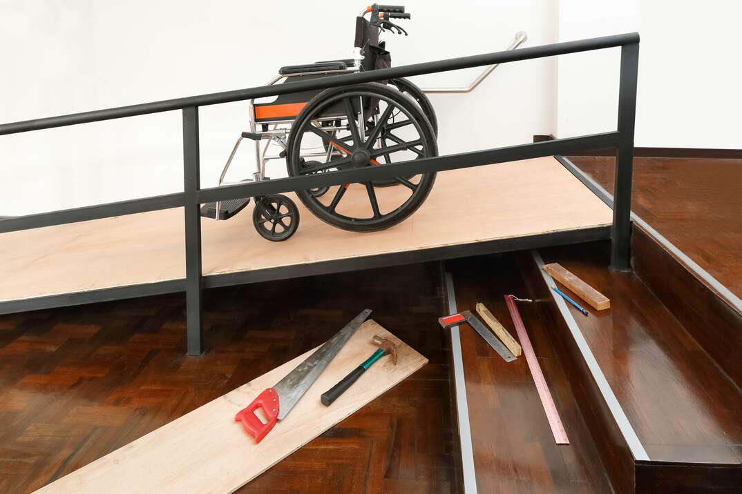 Home Improvement DIY Installation of a residential wheelchair ramp