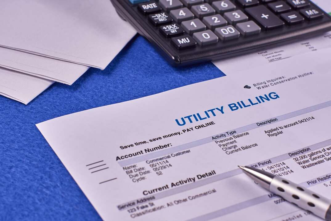 close up of a utility bill