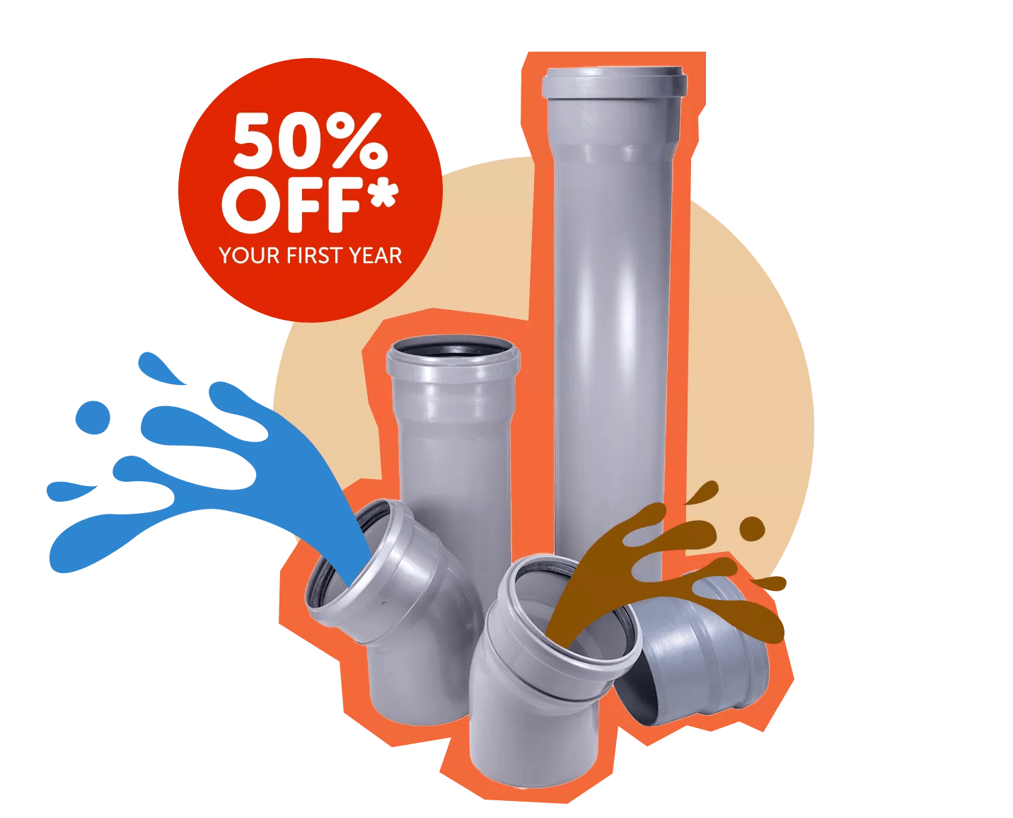 Water and sewer lines spewing water and sewage out